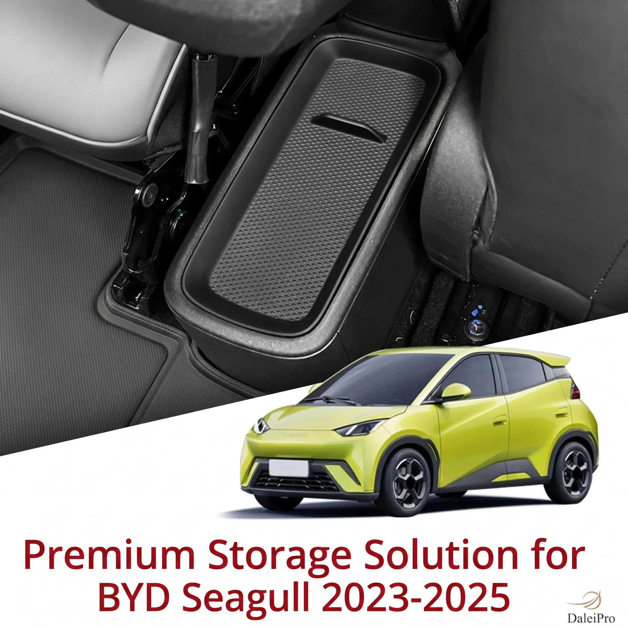 Für BYD Dolphin Surf / Dolphin Mini / Seagull 2023 2024 2025, Aufbewahrungsbox für die hintere Armlehne, TPE-Organizer für die untere Mittelkonsole – Detail 9