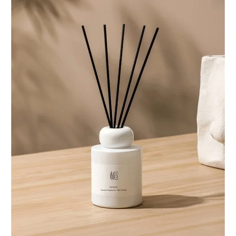 150ml Luxury Round Empty White Glass Reed Diffuser Bottle with Screw Cap for Gift Packaging