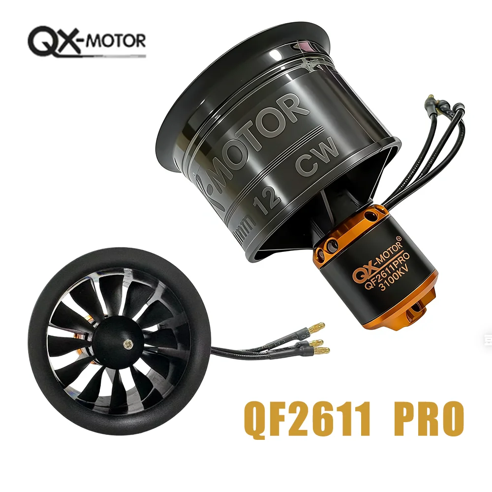 

QX-Motor QF2611 PRO 3100/3750KV 50mm EDF CW CCW Ducted Fan with 12 Blades For Drone Model Toy Parts