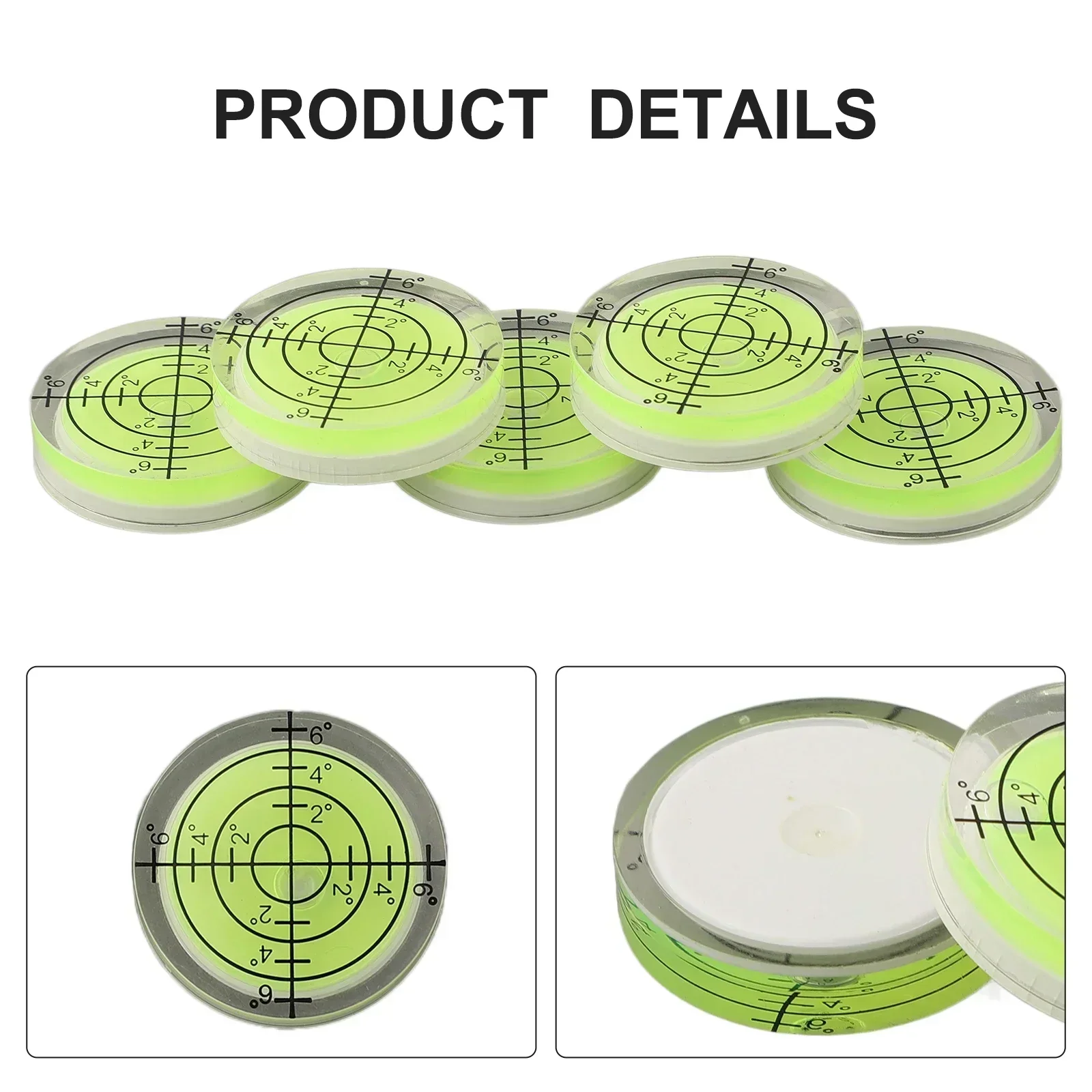 1pc 32mm Bubble Level 20°-30° Accuracy Bubble Degree Mark Mini Bullseye Level For Precision Level Round Circular Measuring Meter