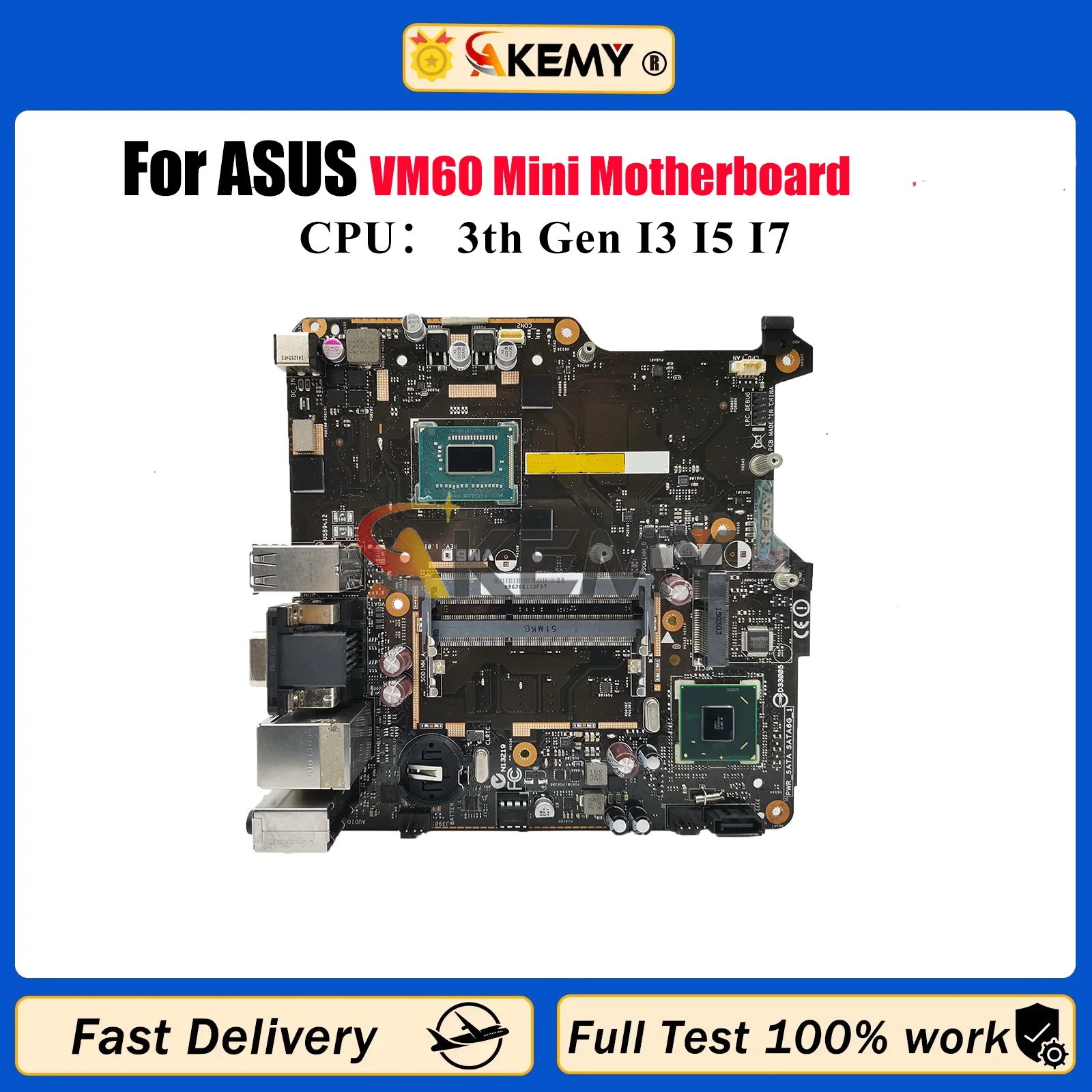 

VM60 Laptop Motherboard For ASUS VivoMini VM60 Notebook Mainboard With I3 I5 I7 CPU 100% tests OK fast shipping High quality