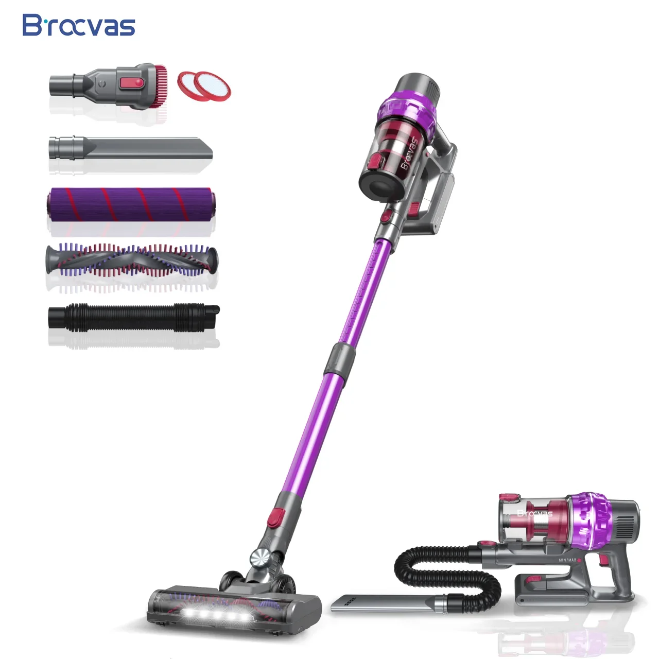 BOCO G10 Purple 10000Pa Home use Cleaner 140W Clean Dust Telescopic Tube Stick Cyclone Vacuum Cleaner Cordless vacuum cleaner