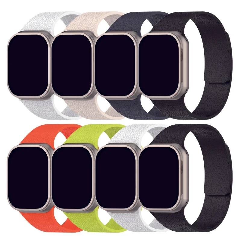 

4pcs Lychee Pattern For Apple Watch Band, Compatible with 38/40/41/42/44/45/46/49mm Series 1-10/Ultra/Ultra 2, Wear-resistant