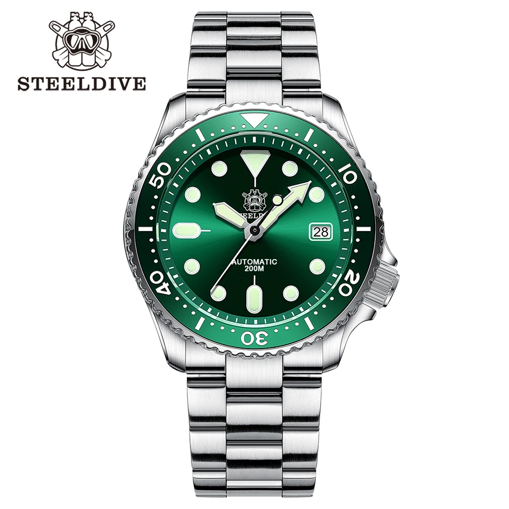 Mechanisch horloge voor heren STEELDIVE SD1973 Japan NH35 Automatisch uurwerk Keramische bezel 200M Waterdicht Klassiek Duik Kleine Abalone - afbeelding 1