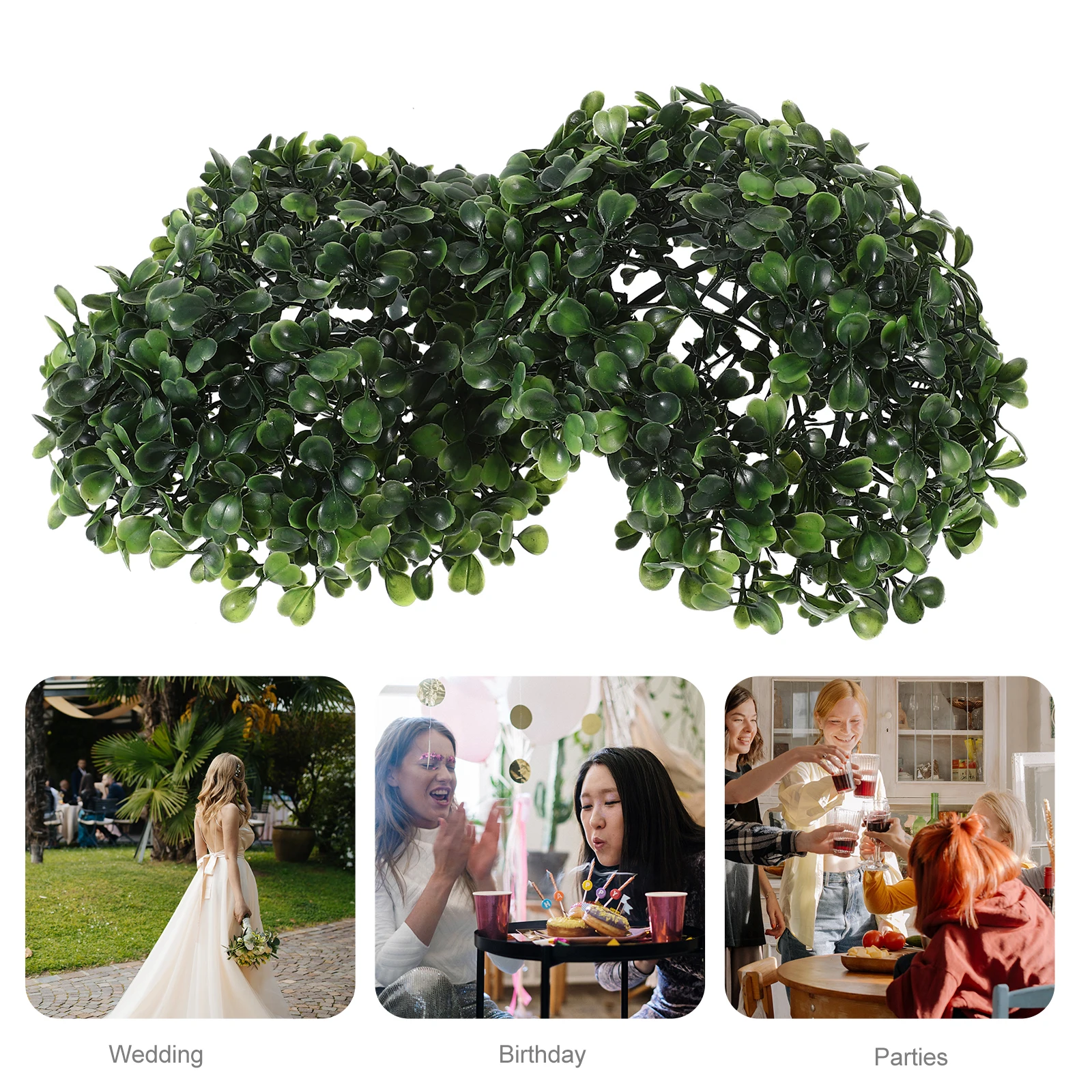 

2pcs 18cm Artificial Milano Balls Hanging Plant Decor Home Wedding Stage Coffee Shop Faux Grass Spheres Simulated Green Plants