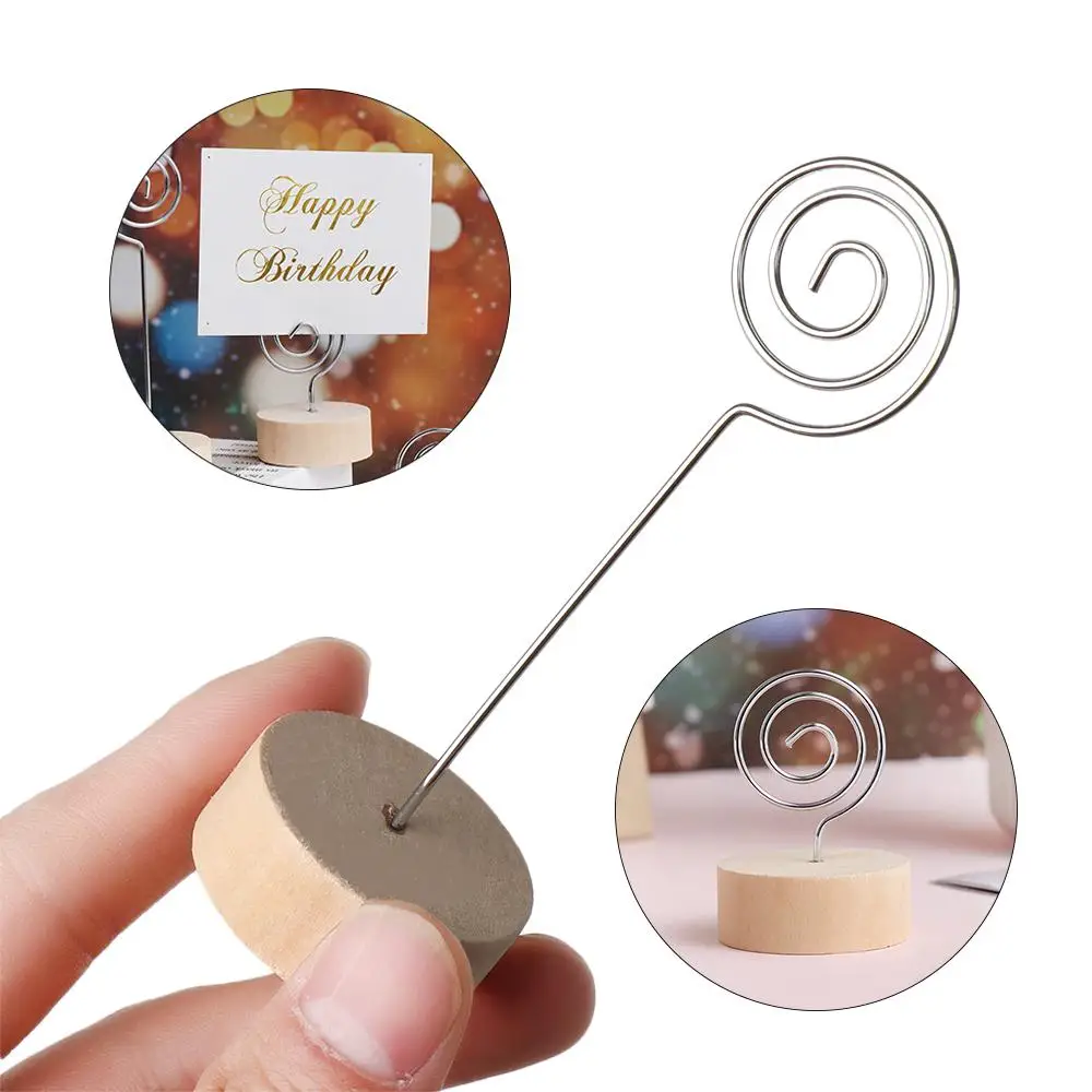 

Romantic Table Numbers Holder Round Shape Base Wedding Supplies Paper Clamp Place Card Picture Frame Photos Clips Clamps Stand
