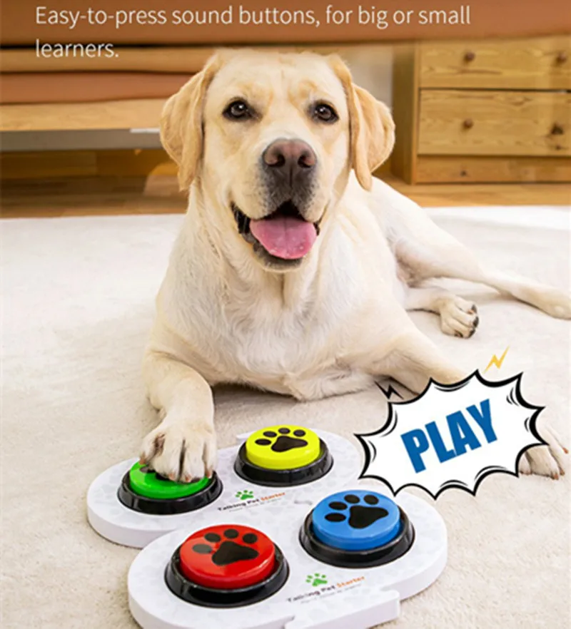 Dog Pet Communication Button Upgrade Recording Dog Ring Dog Interactive Training Sound Button Pet Toys Interactive Dog Toy