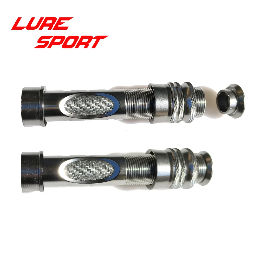 LureSport 2pcs  Fly Reel seat Aluminum body Carbon Tube Fishing Rod Building Component Repair Pole DIY Accessory
