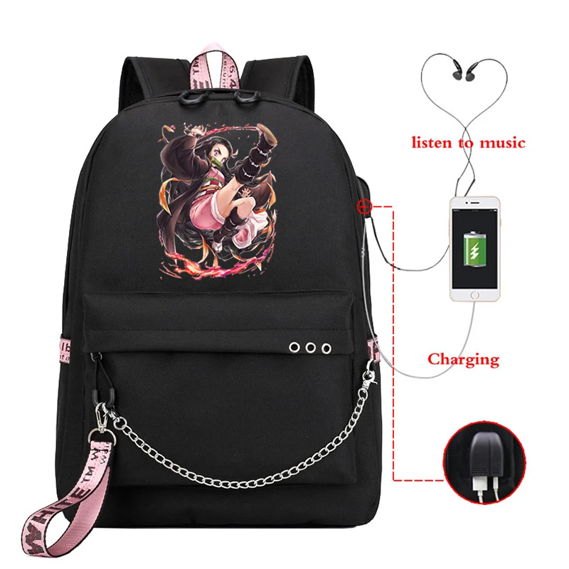 

Anime Demon Slayer Trekking Bags Shopper Backpacks Kpop Style Eco Bag High Street Bags Funny Demon Slayer Manga Bag for Student