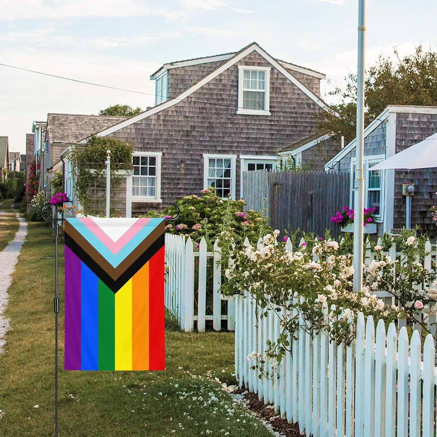 أعلام حديقة قوس قزح من برايد - ساحة التقدم الشامل علم صغير 12 × 18 بوصة للمثليين المثليين المتحولين جنسيا الموسمي خارج العقدة XAA #4