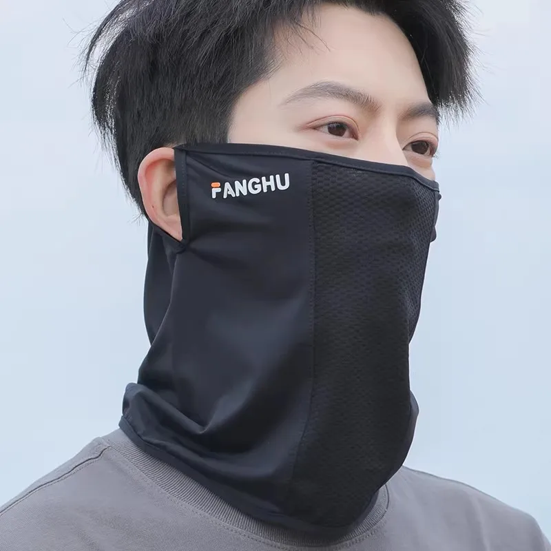 

Sun Protection Mask Mesh Breathable Ear Loop Mask Elastic Sunscreen Anti-UV Face Covering Thin Breathable Sports Neck Gaiter