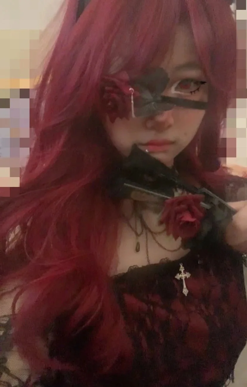 1szt Lolita Eye Patch Red Rose Black Butterfly Eye Mask For Gothic Eyewear Akcesoria Karnawałowe Rekwizyty — zdjęcie 4