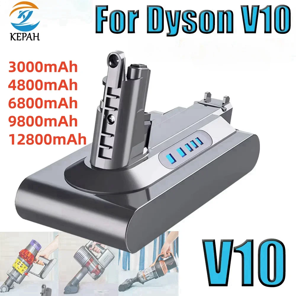 

V10 Replacement Battery Lithium-ion 25.2V 12800mAh For Dyson V10 Cleaner Absolute Replaceable Fluffy Cyclone Vacuum Cleaner