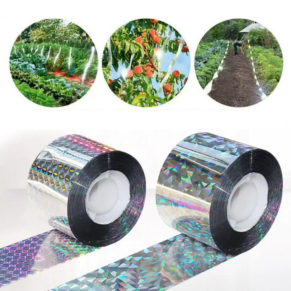 عاكس الطيور تخويف الشريط مانعة لتسرب الماء الطيور رادع عاكس فلاش الطيور تخويف الشريط للمنزل ساحة حديقة شريط مزدوج الجانب #4