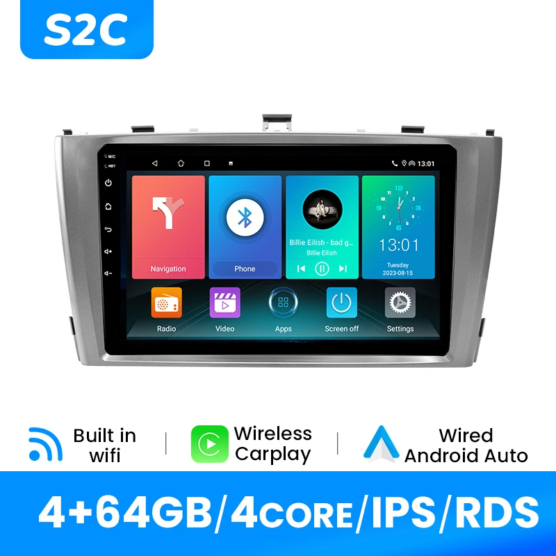 Android 14 Autoradio Speler Voor Toyota Avensis 2009-2015 GPS Draadloze Carplay Android Auto IPS Scherm Multimedia DSP 4G Wifi