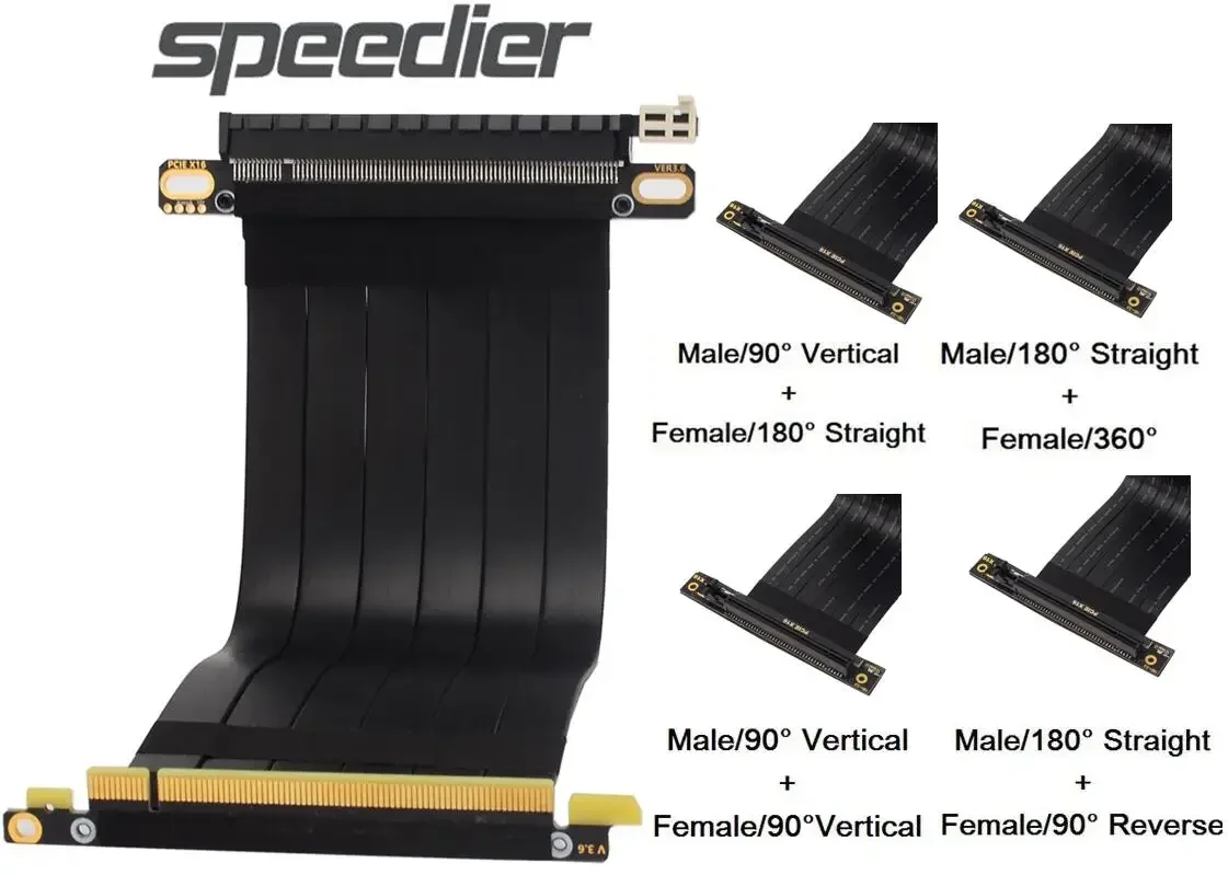 Câble d'extension PCI Express à angle droit, rallonge de carte mère, rallonge de ruban Riser, PCIe 3.0x16, 16x, 3.0, 90, résistant, exploration verticale, GPU