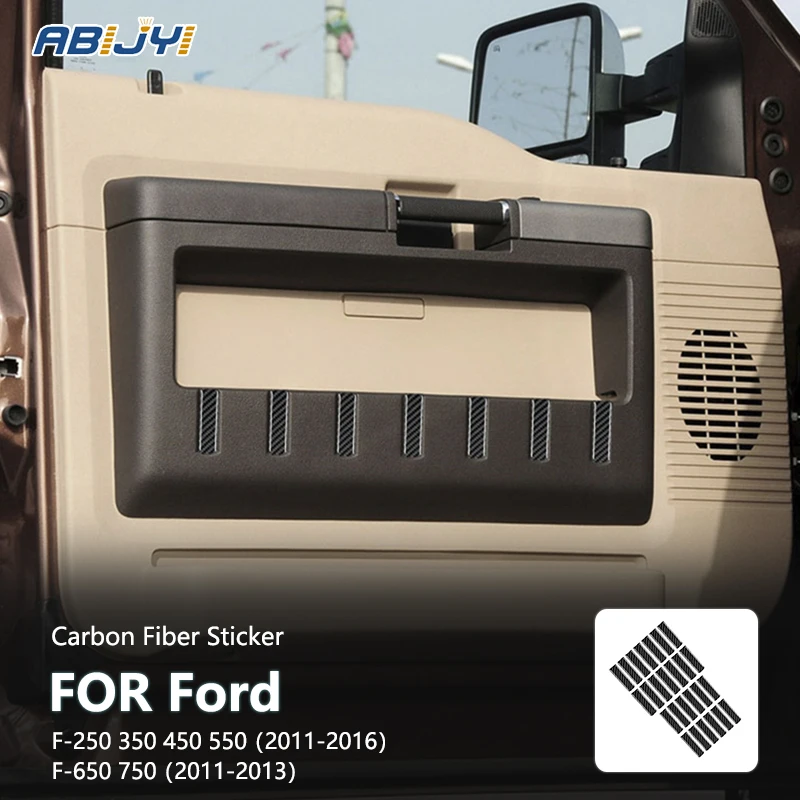 

For Ford F-250 350 450 550 2011-2016 F-650 750 2011-2013 Carbon Fiber Interior Door Panels Decoration Sticker Decal Accessories