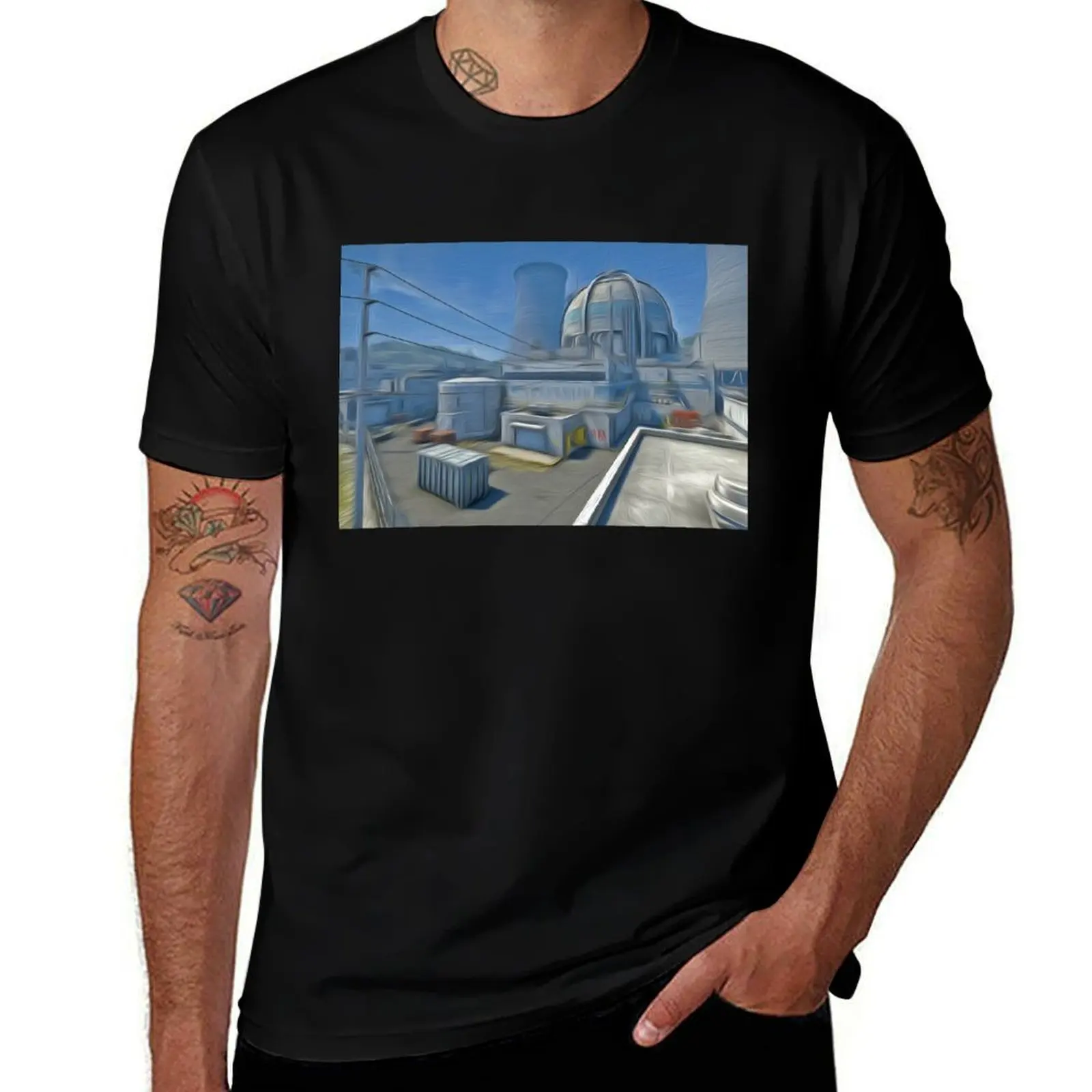 cs:go nuke map edited colors T-Shirt vintage plain black t shirts for men