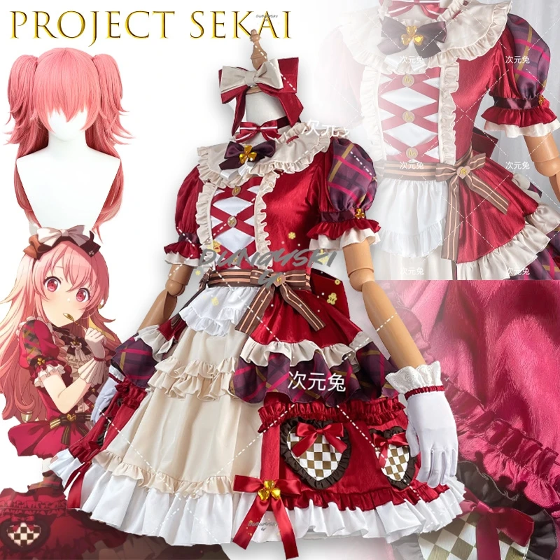 

Project Sekai Airi Momoi Dimension Bunny Косплей Костюм Sweetie Pie Лолита Красный Рождественский наряд на День святого Валентина