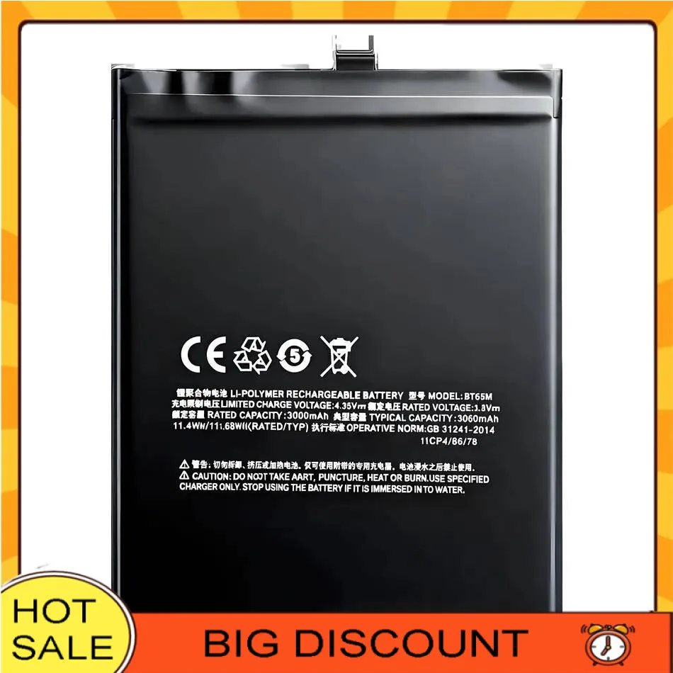 

BT65M High Compatibility Mobile Phone Battery 3060Mah For Meizu Meizy Mx6