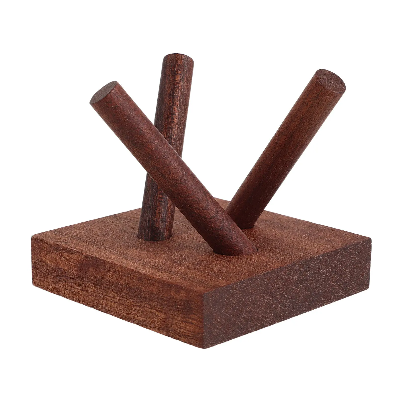 Wooden Tripod Stand Hand-Carved Crystal Holder Wood Display Stand for Shell, Decorative Bowl, Crystal Ball, Sphere, Geode