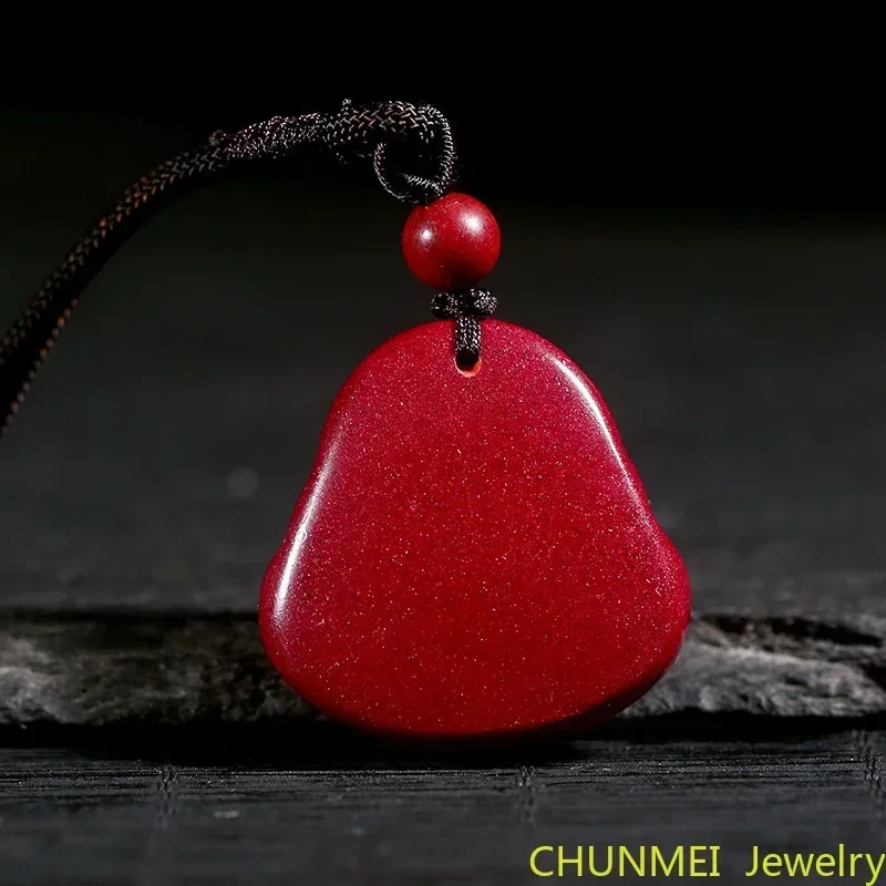 Raw Cinnabar Maitreya Buddha Pendant Big Belly Laughing Buddha Necklace Pendant Purple Gold Sand Buddha Statue Cinnabar Jewelry view 4