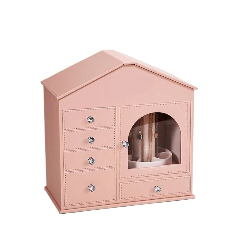 

Pink Cabin Storage Box Exquisite and Cute Carousel Multi-layer Storage