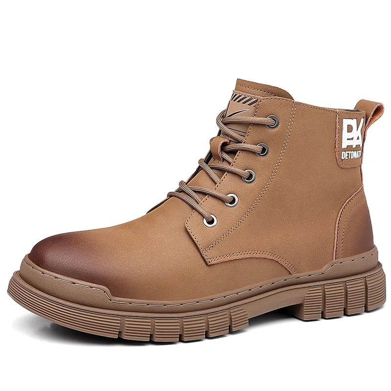 Botas de tornozelo masculinas britânicas outono inverno sola macia veludo sapatos de trabalho quentes para homens designer botas de couro antiderrapante masculino