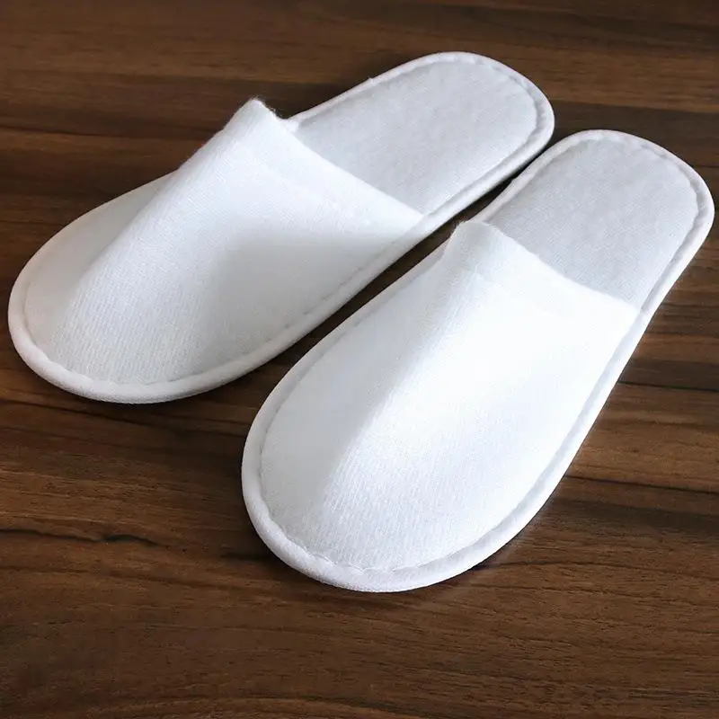 10pairs Spa Slippers Geborsteld Pluche Gesloten teen Wegwerp Slippers voor Mannen en Vrouwen Geschikt voor Families Gast Hotel Tra