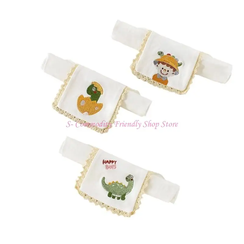 85AE 3Pcs/pack Baby Sweat Absorbing Towel Backrest Cloth Feature Soft Washable Cotton Fabric For Sensitive Skin Care