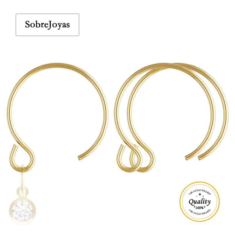 

Круглый провод для ушей из 14-каратного золота, 13,0 мм (0,64 мм), серьги для изготовления ювелирных изделий, аксессуары, застежки для сережек-капель своими руками