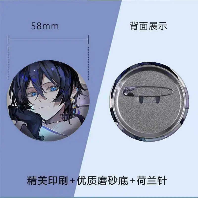 2Pcs The Case Study of Vanitas Game Cartoon Badge Pin Brooch Acrylic Quicksand Mahjong Acrylic Ornaments Souvenir Gift