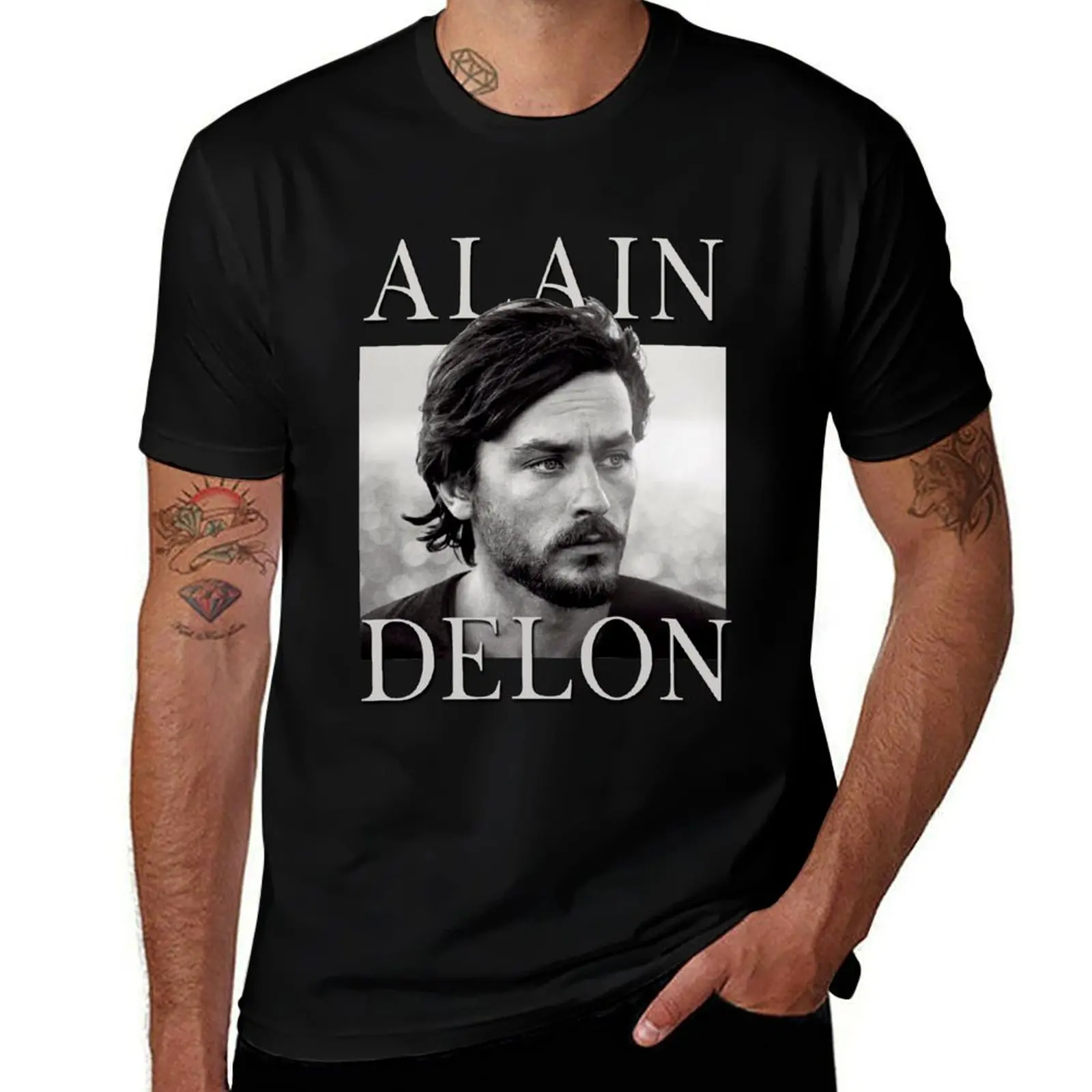 

alain delon french actor T-Shirt t shirt for man 100 percent cotton anime t shirts for man T-shirt