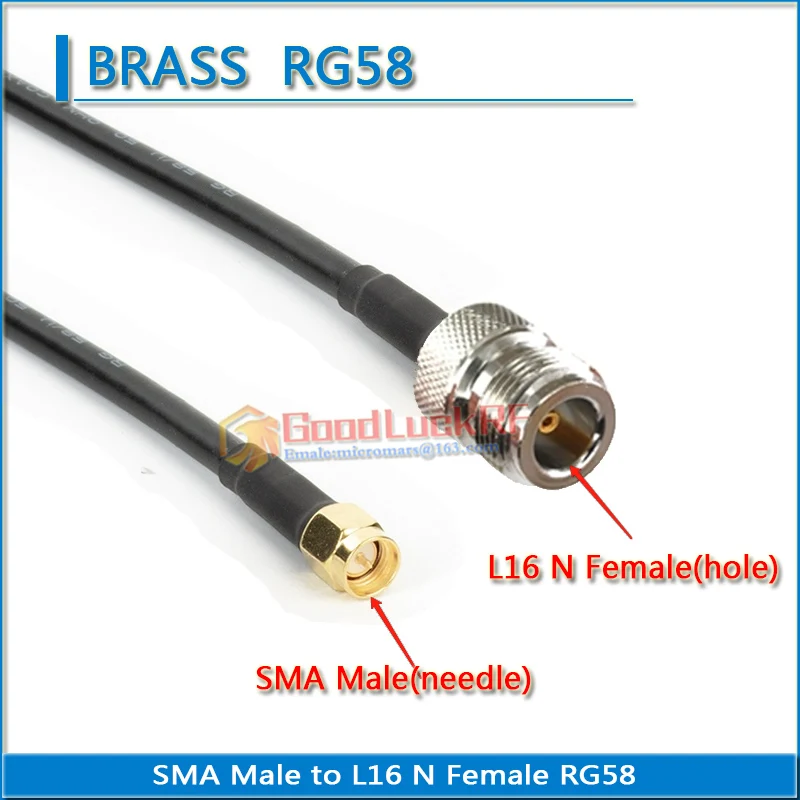

SMA Male to L16 N Female RP-SMA RPSMA Female Washer Nut to N Female Pigtail Jumper RG58 RG-58 3D-FB RF connector extend Cable