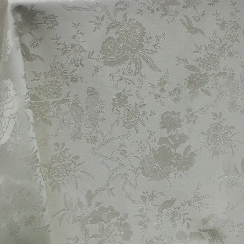 Tecido jacquard de seda tradicional cheongsam de corte plano flip-top vestido hanfu de manga grande roxo