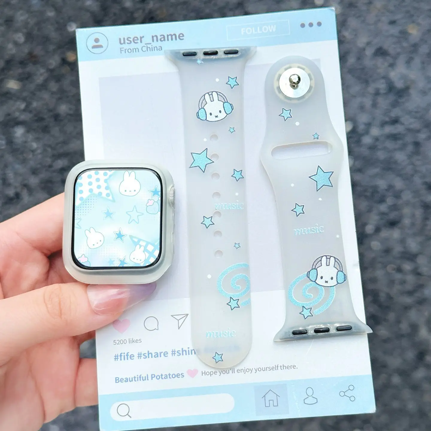 New Summer Transparent Silicone Miffy Watch Band Cute Strap For Apple Watch S11/10/9/8/SE Iwatch Replacement Wrist Accessory New