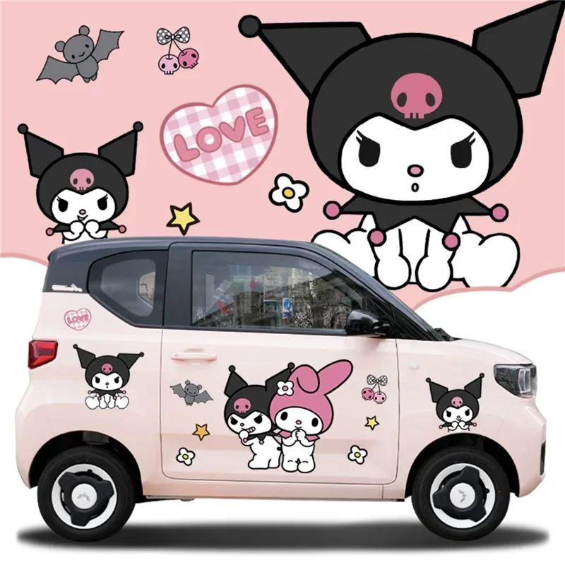 

Kuromi Car Body Stickers Car Clothing Car Film Water Proof Cover The Scratches Sanrio Cartoon Car Decoration Accessories Gift