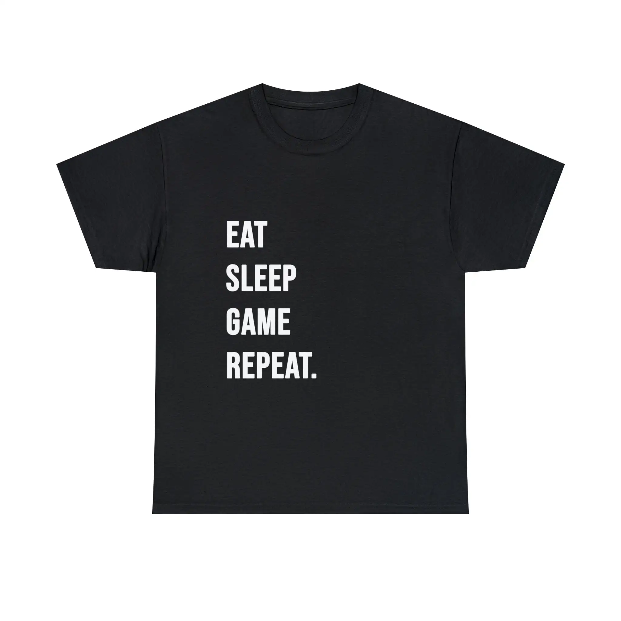 

Eat Sleep Game Repeat Unisex T Shirt Gift Gaming Heavy Cotton