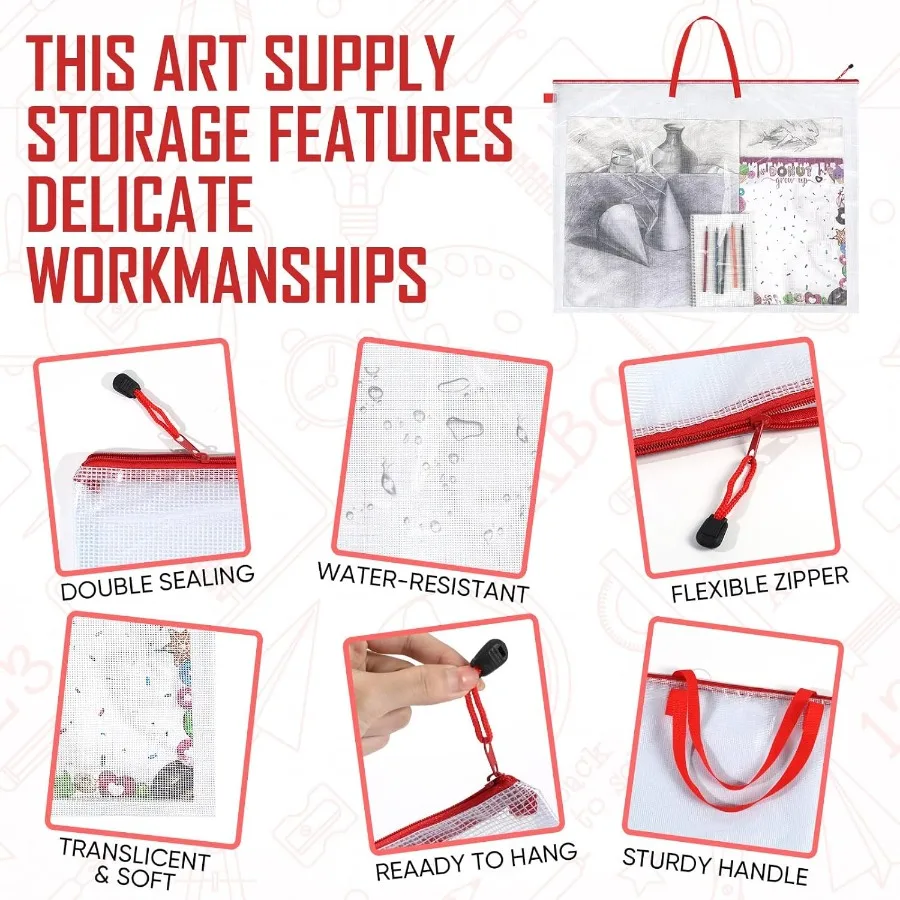 Estuche grande de portafolio de arte de 36 x 48 pulgadas con asa para exhibición y almacenamiento de tablón de anuncios, bolsa de portafolio de arte duradera para carteles