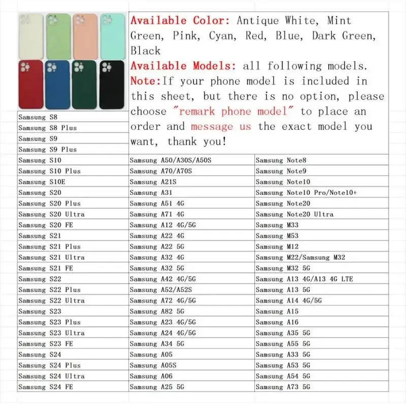 For Samsung S24 Soft Silicone Full-Wrap Phone Case For S24 Ultra S23 Plus/Ultra 21fe Shockproof Anti-Fingerprint Shockproof case