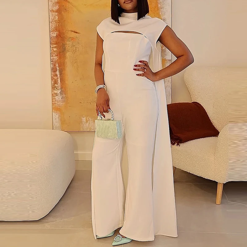 오피스룩 단색 숄 탑&점프수트 세트 우아한 슬림 튜브탑 롬퍼 투피스 고급스러운 하이웨이스트 출근룩