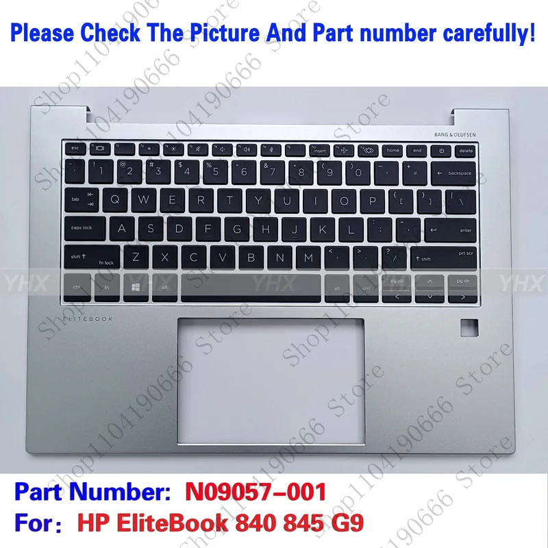 

Notebook computer components New For HP EliteBook 840 845 G9 Palmrest Cover Non-Backlit Keyboard N09057-001.