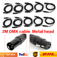 10pcs Male-Female 2M DMX Cables| 3 Pins XLR, DMX Cables with Connector
