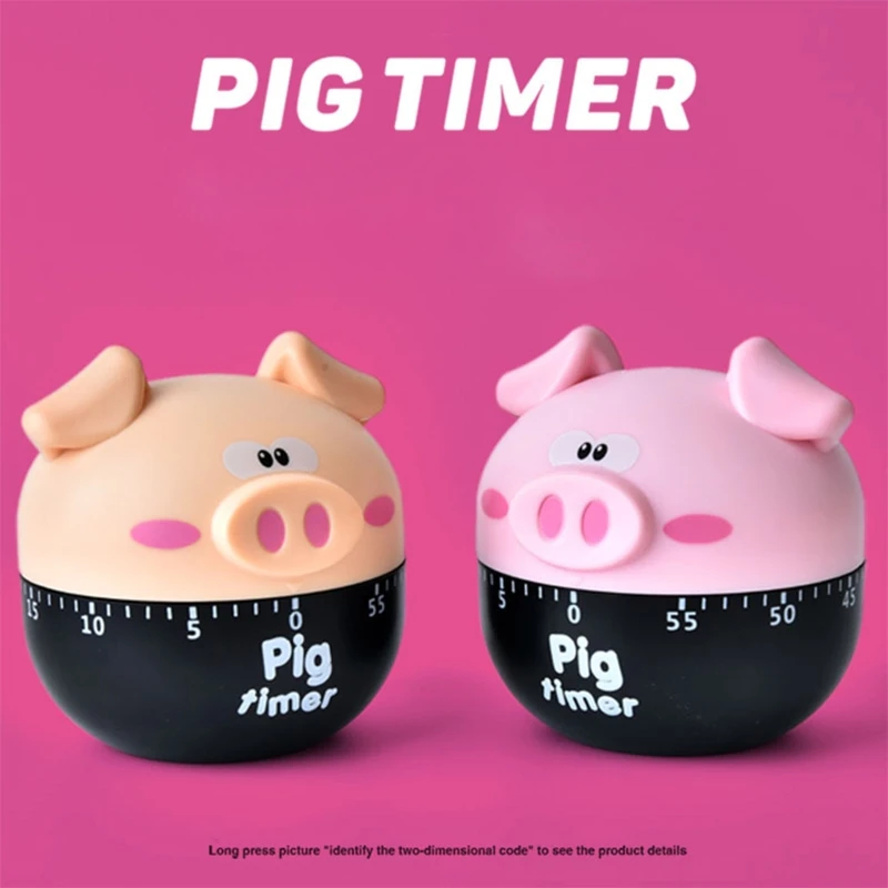 Kitchen Timer Pig Shape Manual Timer Kids for TIME Management Reminder Desktop D