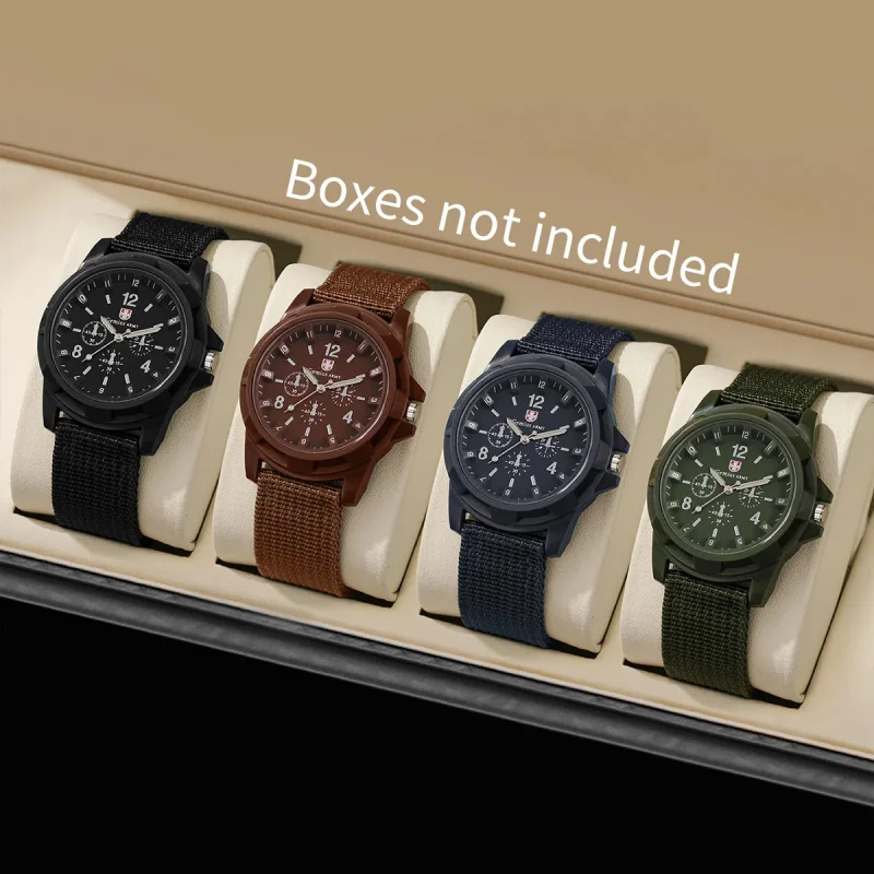 

Men Military Geneva Canvas Strap Watches Casual Sport Trendy Outdoor Male Clock Quartz Watch Relogios Masculino（Without Box）2026