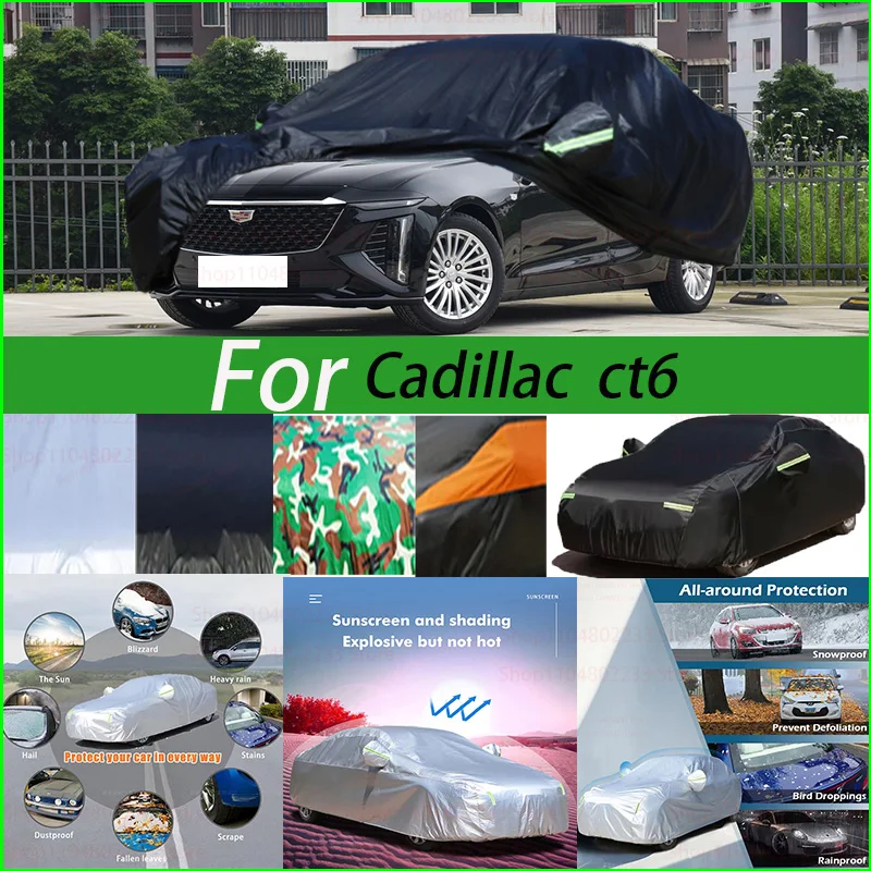 

Outdoor Protection Full Car Covers Snow Cover Sunshade Waterproof Dustproof Exterior Black Car Cover For Cadillac Ct6