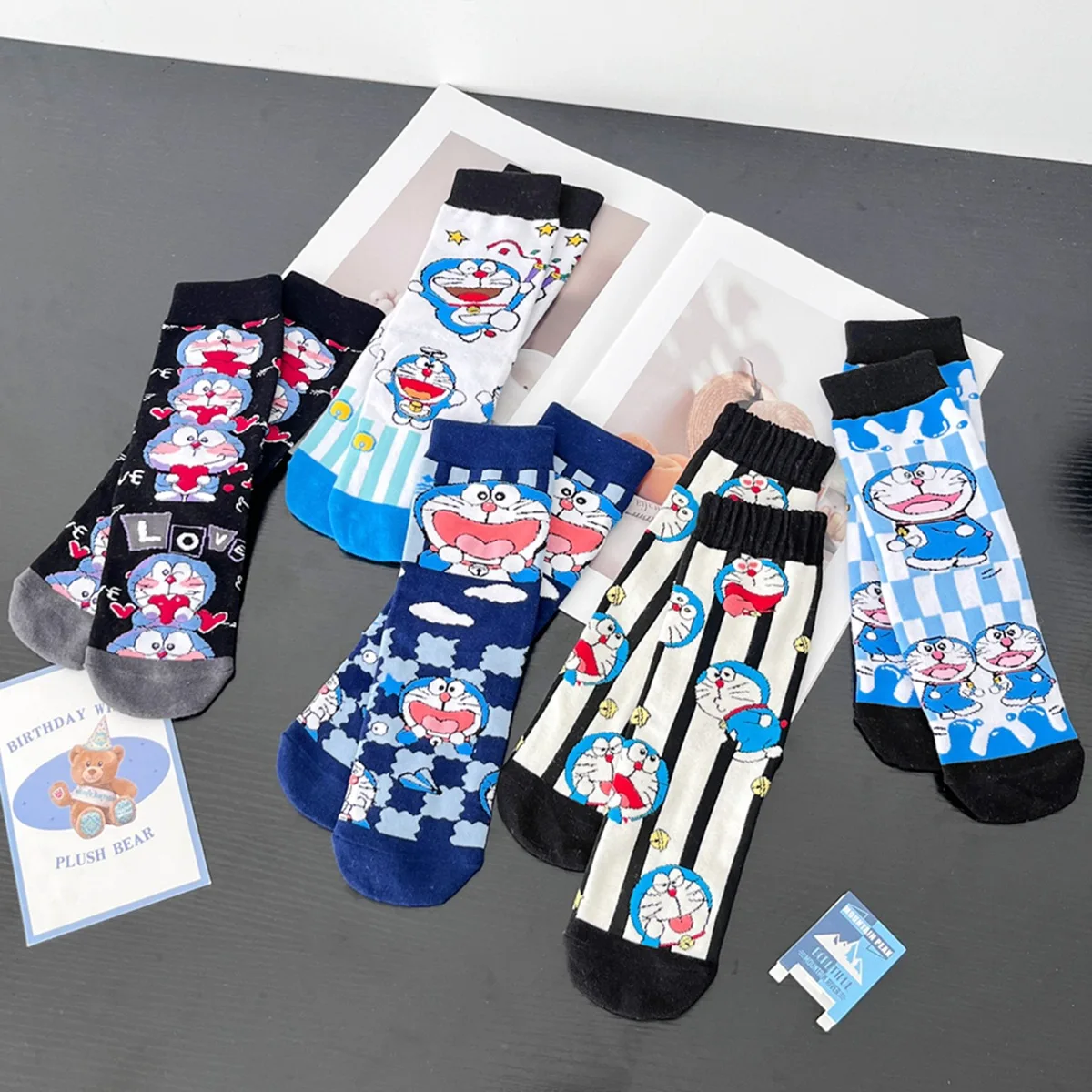 

Anime Cartoon Doraemon Socks Girl Boy Combed Cotton Mid Tube Women's Sock Cute Men's Women's Socks Daily Necessities