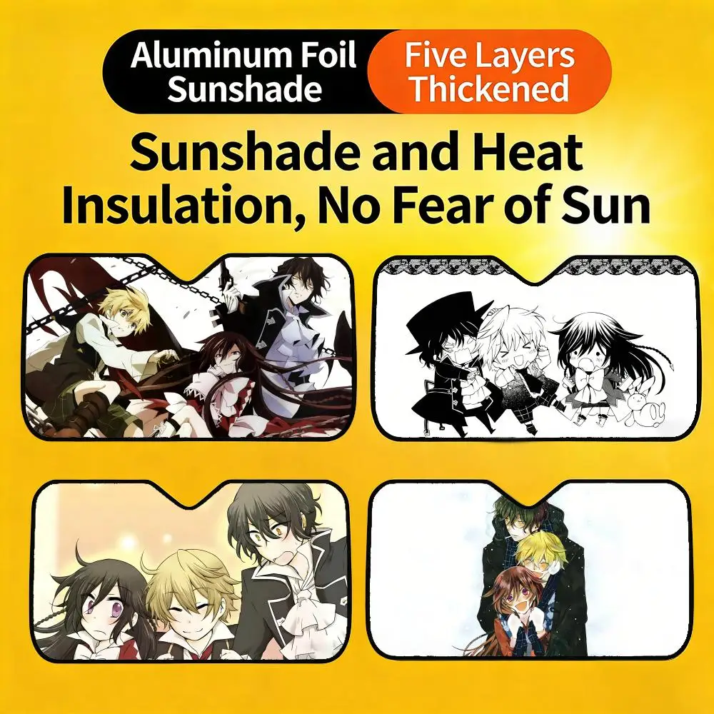 

1A-Pandora Hearts Sun Visor Cute and Funny Car Sunshade, Personalized UV-Resistant Front Windshield Sun Visor Cover