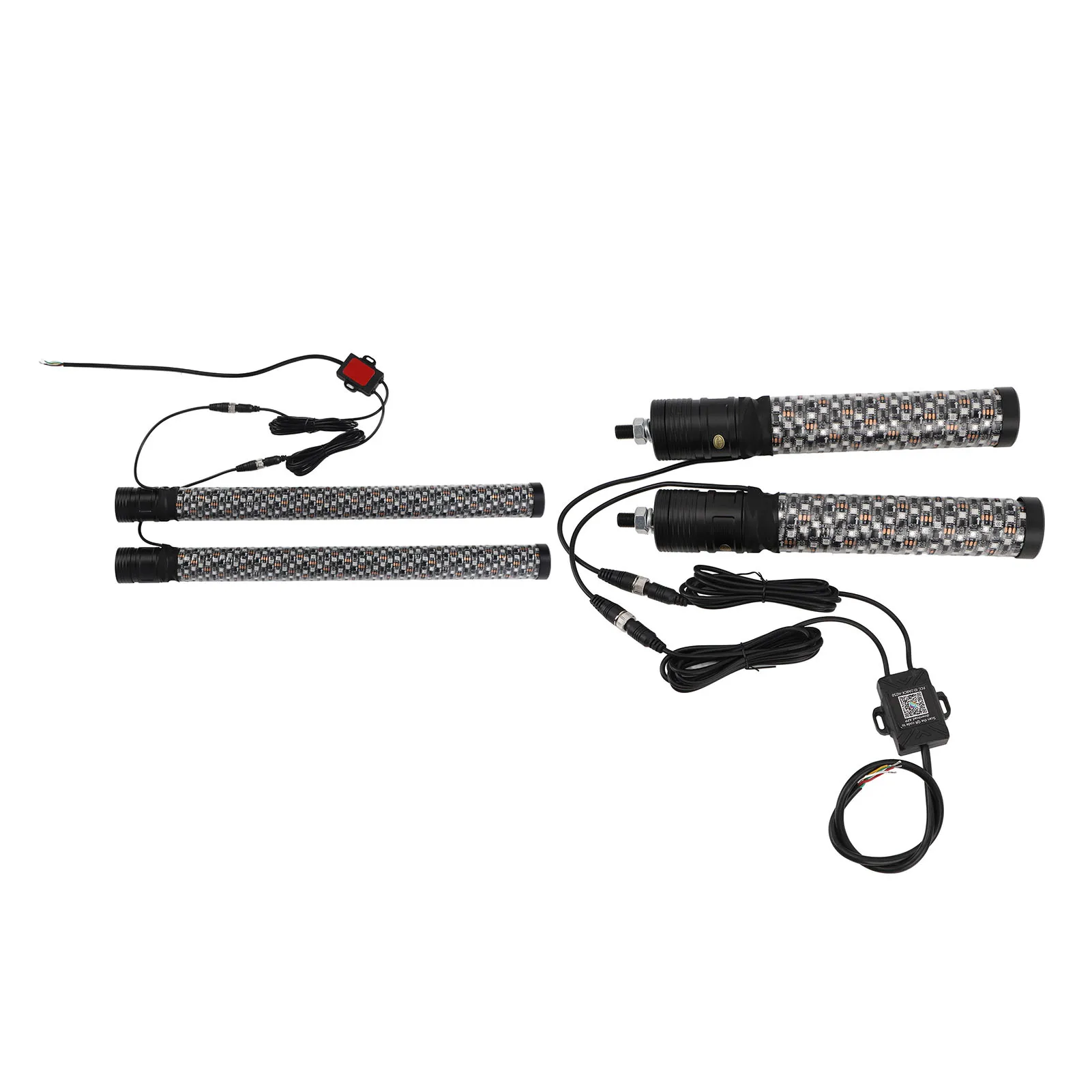 

2pcs 12‑24V RGB LED Whip Light Waterproof App Remote Control 366 Modes Chasing Whip Antenna for UTV ATV Off Road Sand Truck Boat