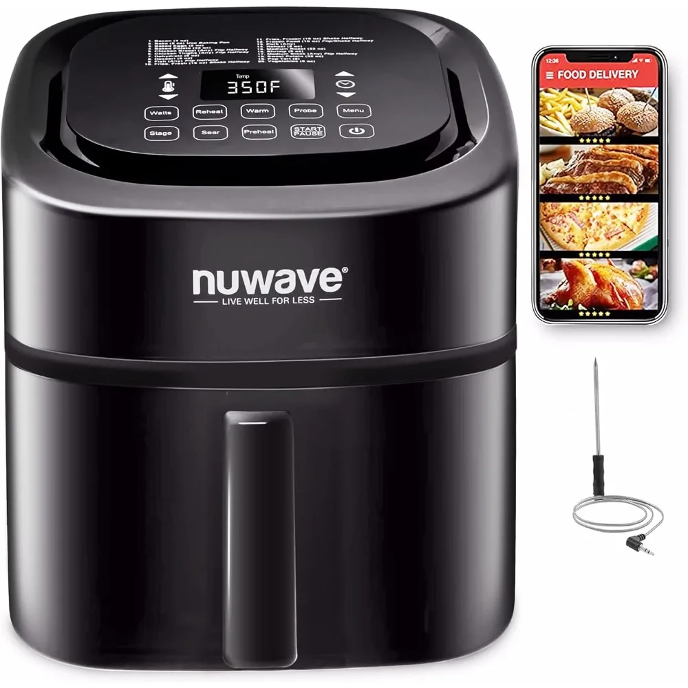 8-Qt Air Fryer, Powerful 1800W, Easy-to-Read Cool White Display, 50°-400°F Temp Controls, 100 Pre-Programmed Presets